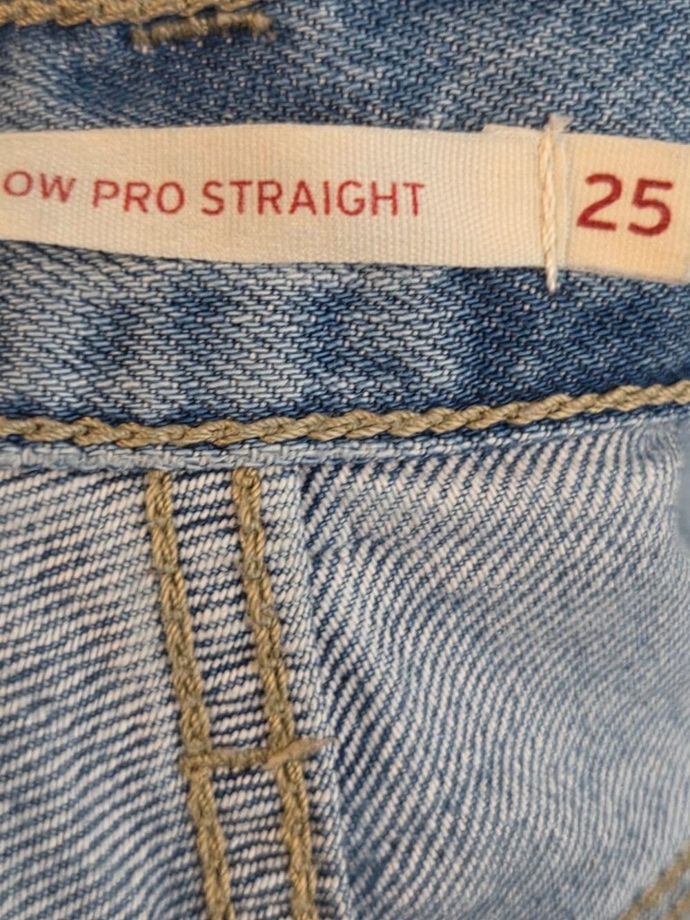 Levi’s Low Pro Straight Jeans Light Wash ’90s Vintage Y2K Casual Denim Size 25 - Picture 9 of 11